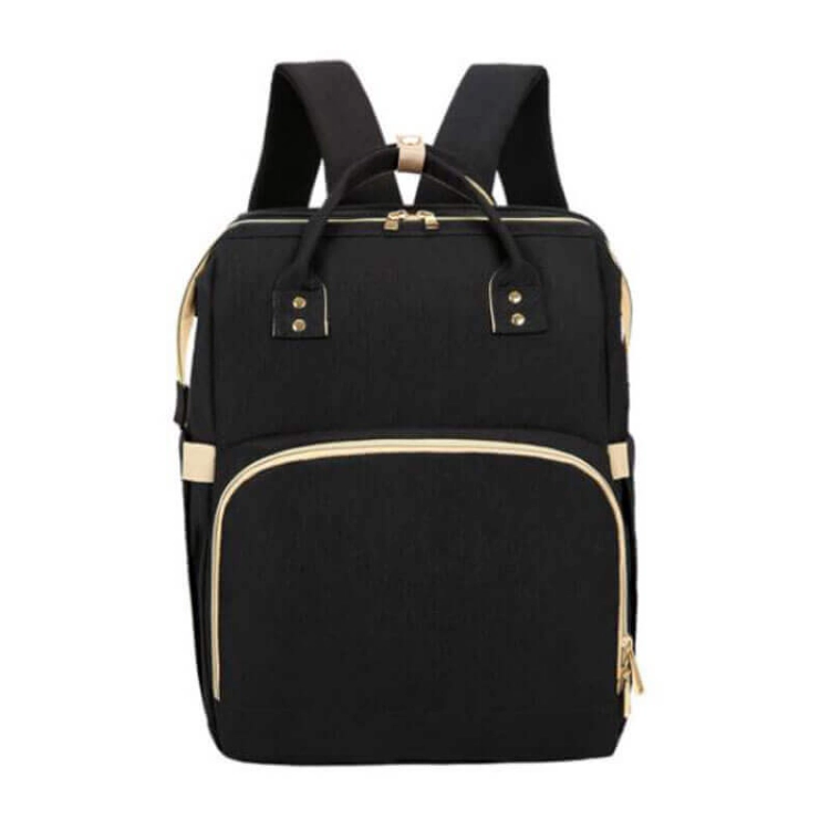 Picture of Black Maternity Bag With Deployment Crib For Baby Care (With Name Embroidery Option)