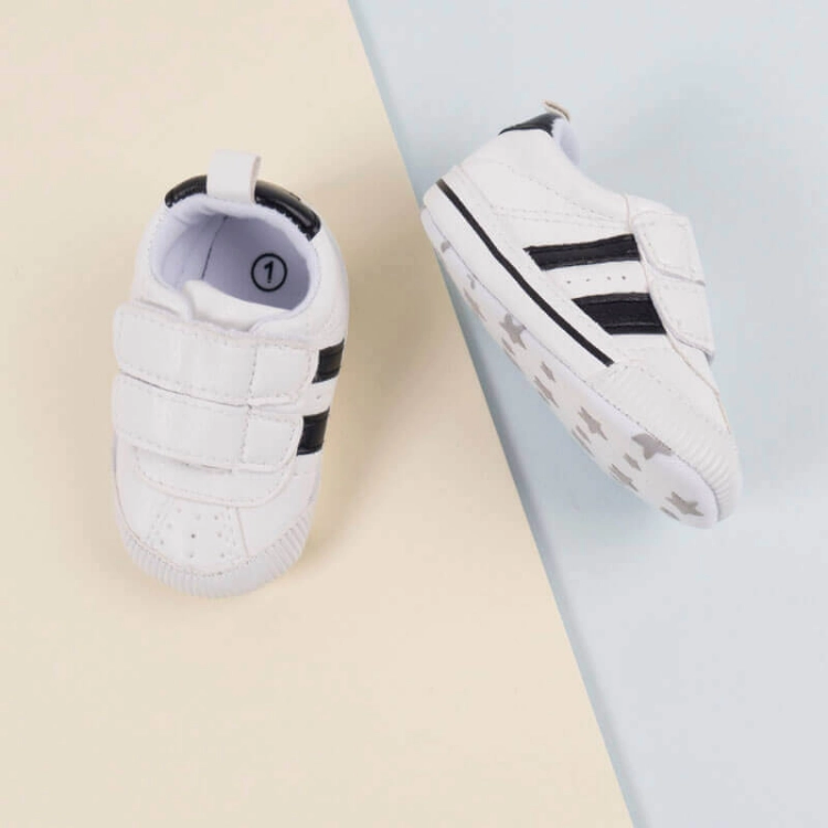 Picture of White And Black Stripes Shoes For Baby