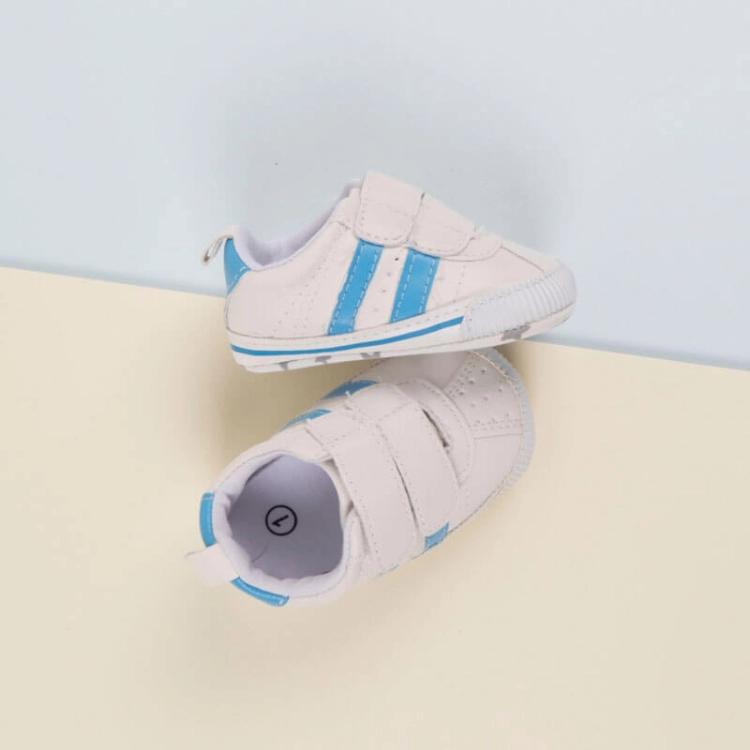 Picture of White And Blue Stripes Shoes For Baby