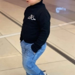 Picture of Black High-Neck Soft Sweater For Kids (With Fixed Name Embroidery)