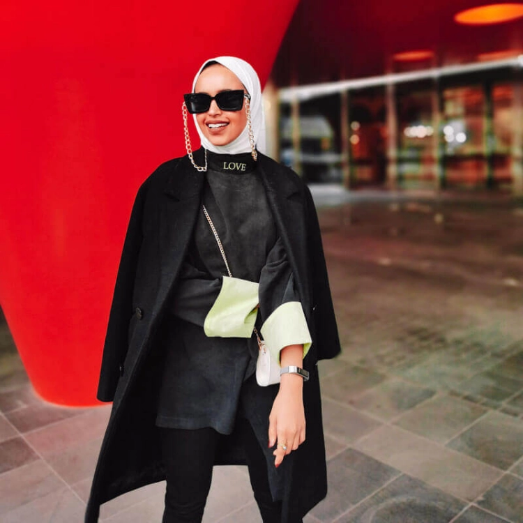 Picture of Black Love Top From Lulwa Al Khattaf