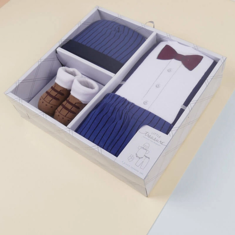 Picture of 4 PC BABY GIFT BOX -  DENIM BLUE GENTLEMEN SUIT