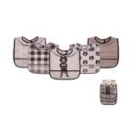 Picture of 5 Pcs Waterproof Black Bear Bib Set For Baby