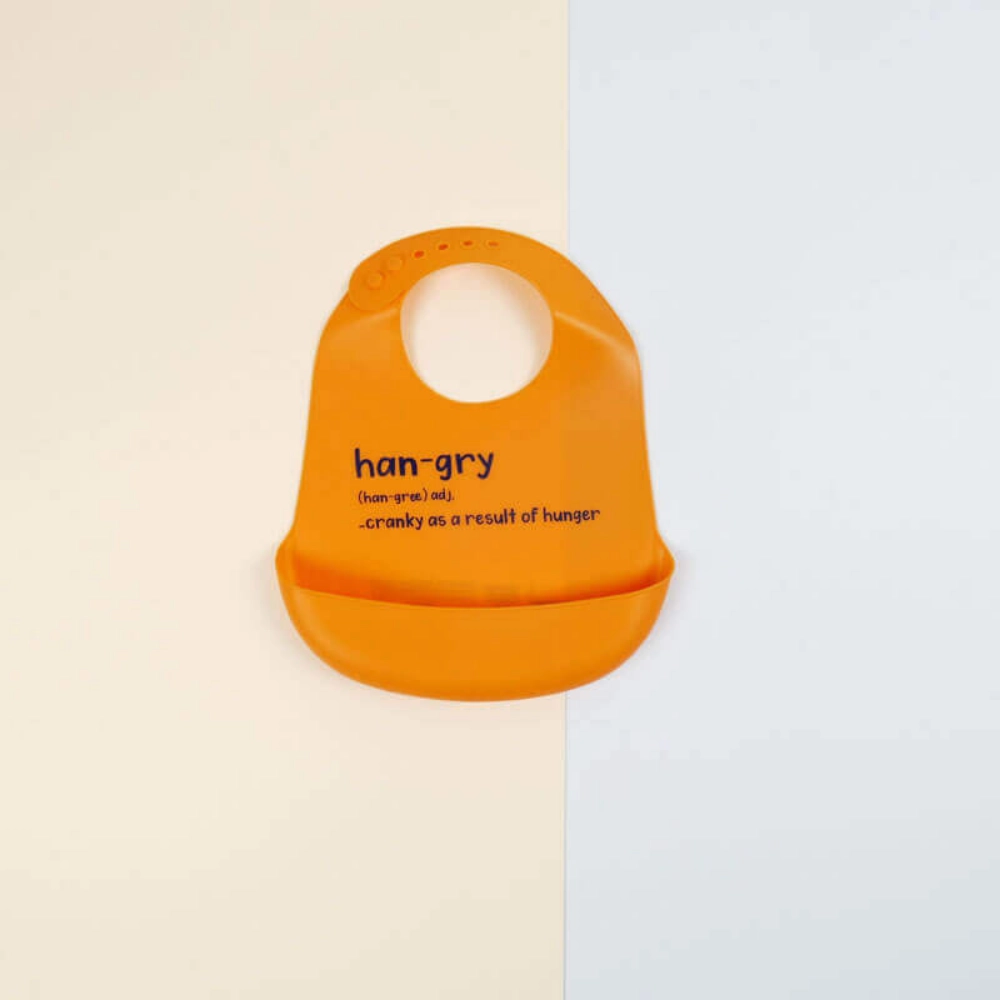 Picture of Orange Hungry Bib For Baby