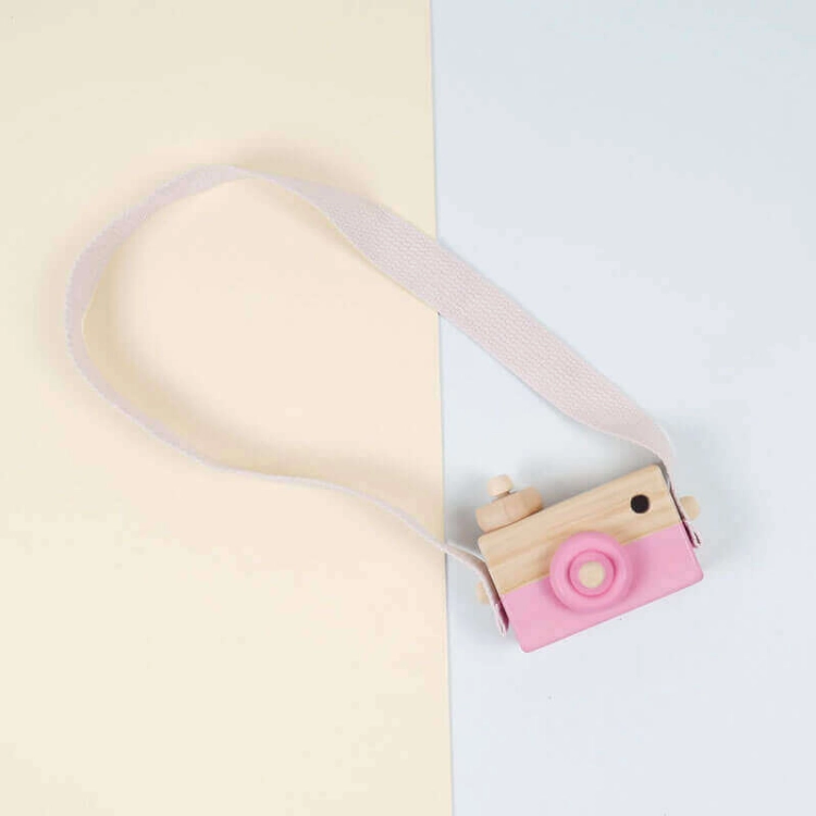 Picture of Pink Wooden Camera For Kids