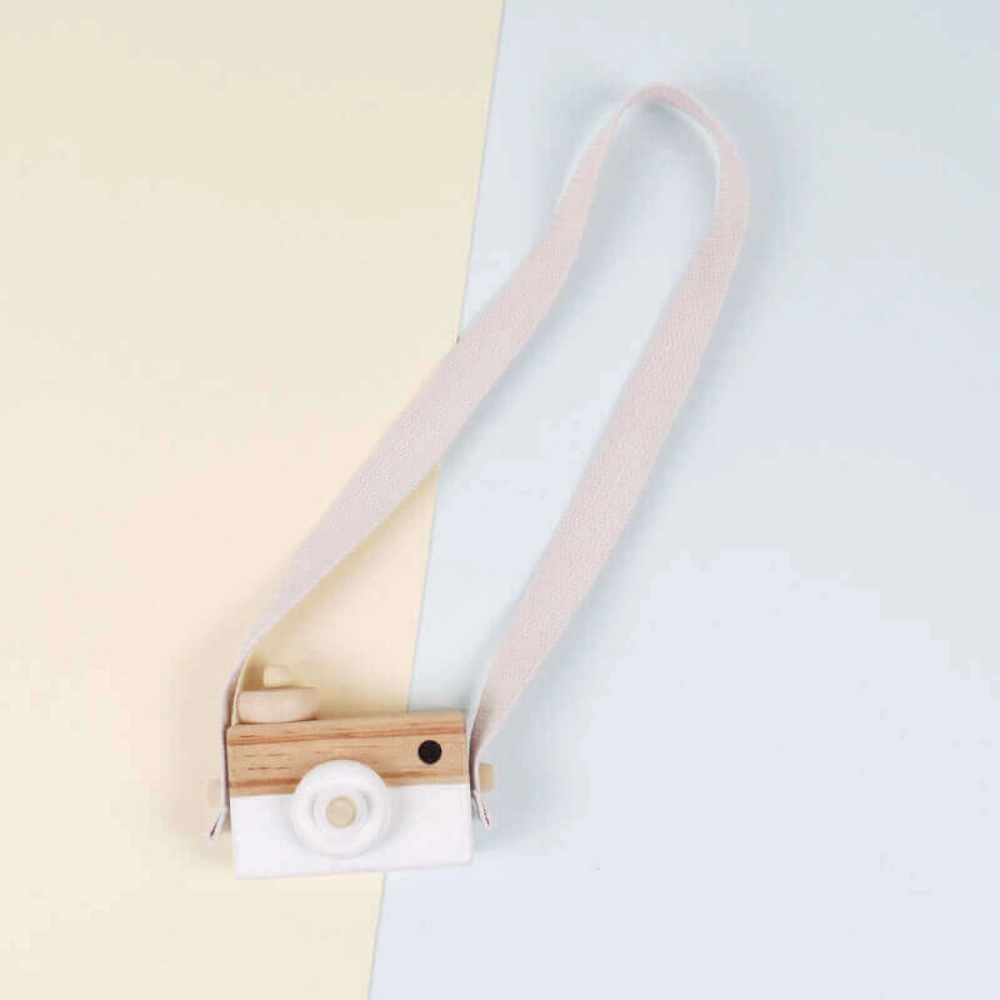 Picture of White Wooden Camera For Kids