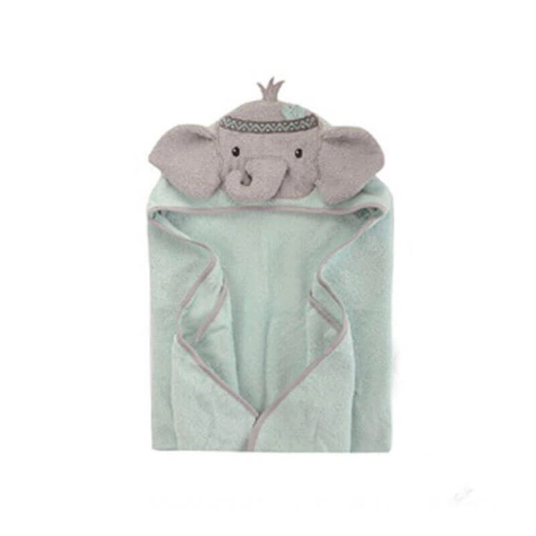 Picture of Green Elephant Towel For Kids (With Name Embroidery)