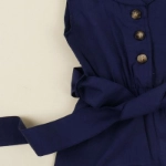 Picture of Navy Sleeveless Dress With Buttons For Girls (With Name Printing Option)