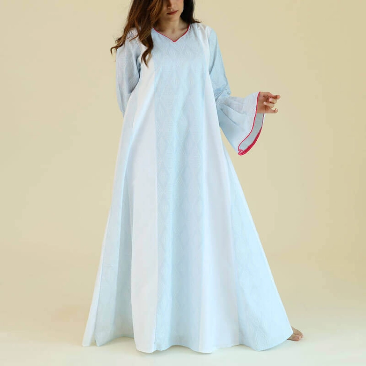 Picture of Sky Blue Printed Stripe Daraa