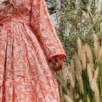 Picture of Orange And White Floral Daraa For Women