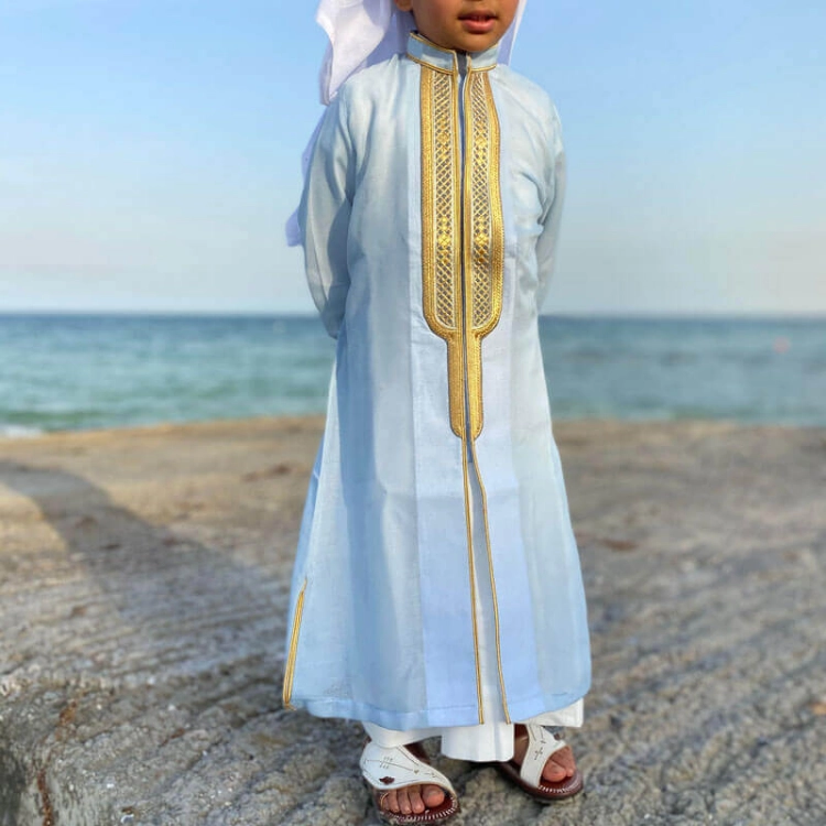 Picture of Sky Blue Dagla Malaki Al Jazeera For Boys (With Name Embroidery)