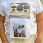 Picture of White Camera T-Shirt With Custom Picture For Kids (With Picture Printing)