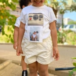 Picture of White Camera T-Shirt With Custom Picture For Kids (With Picture Printing)