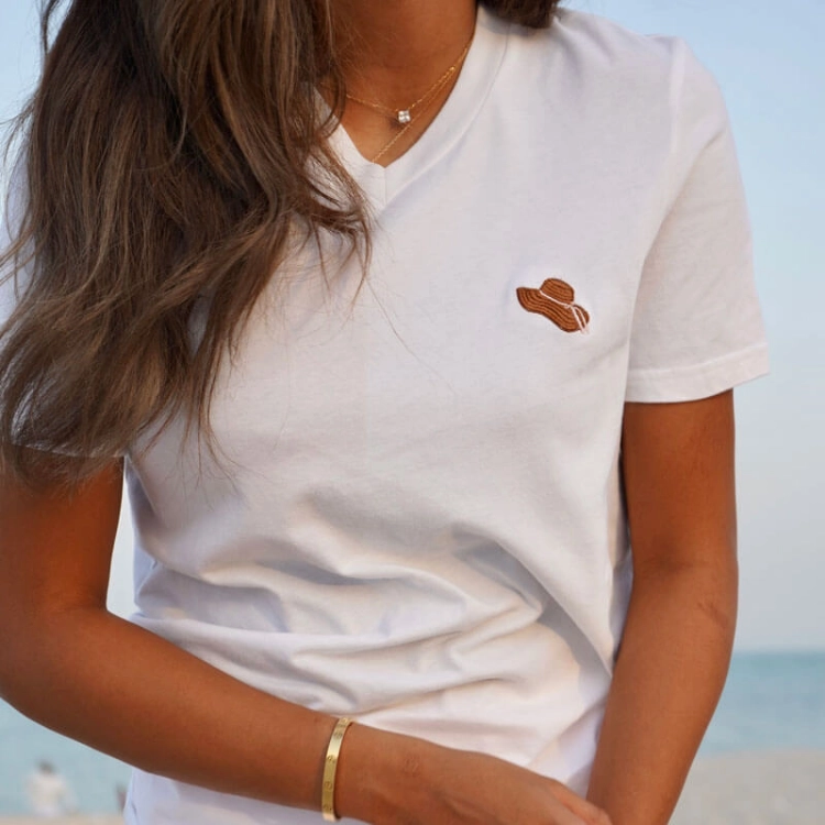 Picture of Summer Hat Design Slim Fit T-Shirt