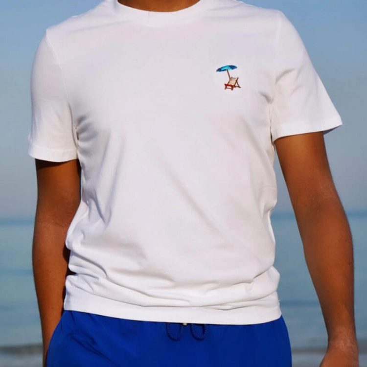 Picture of Tanning Chair Design Slim Fit T-Shirt