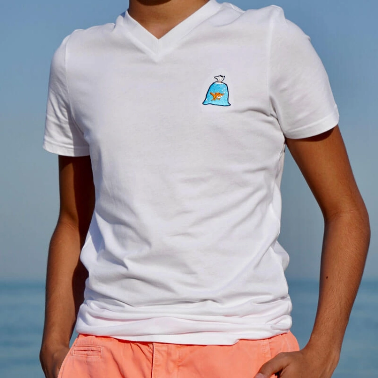 Picture of Goldfish Design Slim Fit T-Shirt