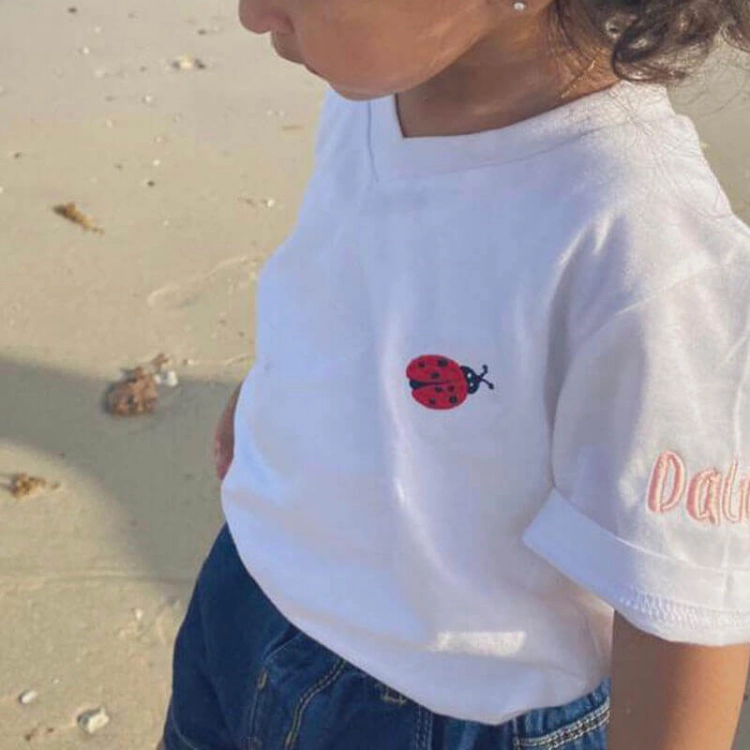 Picture of Lady Bug Design Slim Fit T-Shirt For Kids (With Name Embroidery)