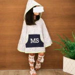 Picture of White And Yellow Summer Cape For Kids (With Alphabet Printing Option)