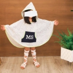 Picture of White And Yellow Summer Cape For Kids (With Alphabet Printing Option)