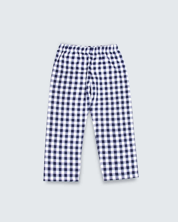 Picture of Navy Checkered Pajama Set For Kids (With Name Embroidery Option)