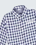 Picture of Navy Checkered Pajama Set For Kids (With Name Embroidery Option)