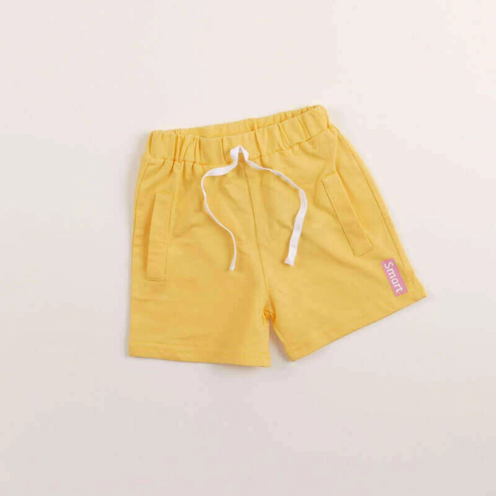 Picture of Yellow Imprint Shorts For Kids (With Name Embroidery Option)