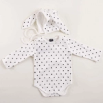 Picture of White Stars Baby Suit With Bunny Cap (With Name Embroidery Option)