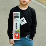 Picture of Black Pullover For Kids - Luggage Tag Design (With Name Printing)