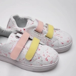 Picture of Strap Shoes For Kids DE856- Pink/Yellow