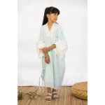 Picture of Baby Blue Kimono Arabic Font Dress For Girls