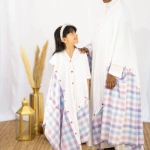 Picture of Pink Blue Checkered Daraa For Women