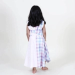 Picture of Pink Checkered Summer Dress WIth Belt For Girls