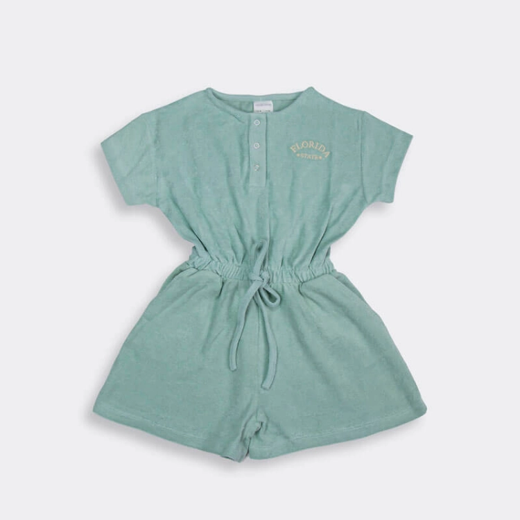 Picture of Tiya Green Towel Fabric Design Dress For Kids (With Embroidery Option)