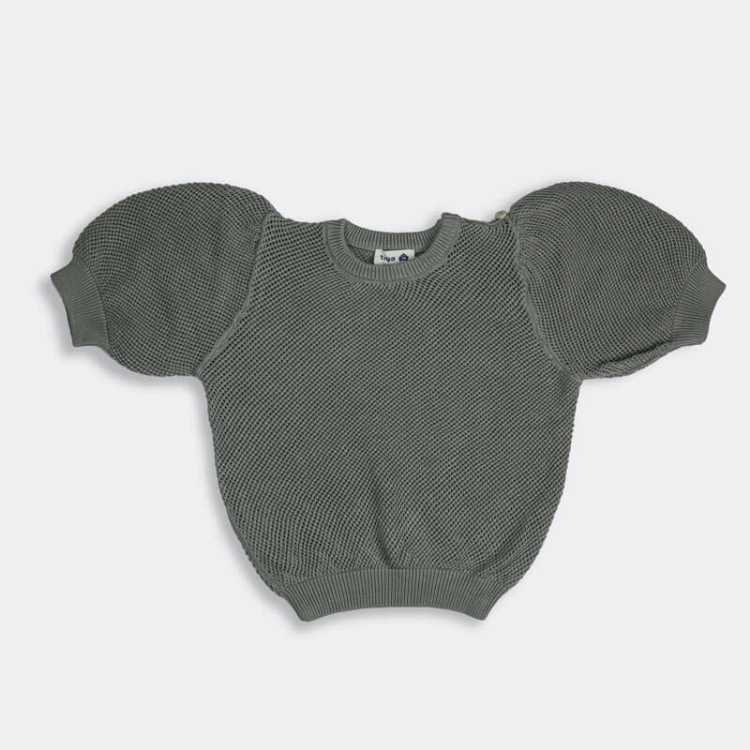 Picture of Tiya Light Green Knitted Fabric T-shirt For Girls