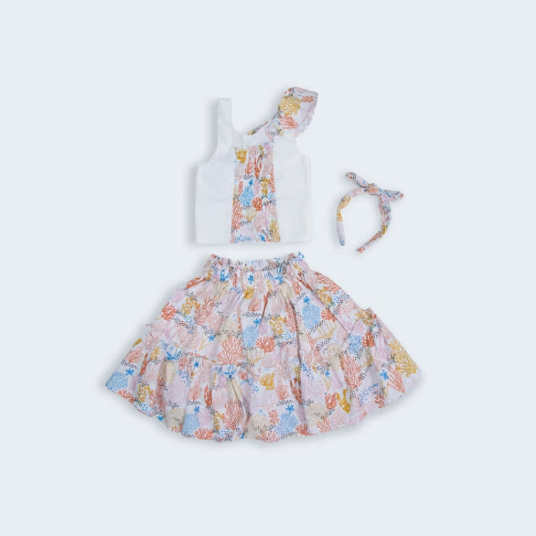 Picture of Tiya Dress Set Blouse, Skirt, Headband For Girls