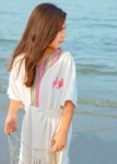 Picture of White Sadu Towel Dress For Girls (With Name Embroidery Option)