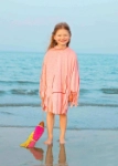 Picture of Pastel Pink Fringe Towel Cape For Girls (With Name Embroidery Option)