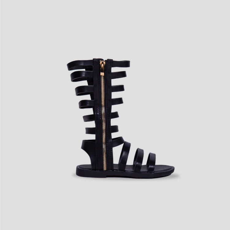 Picture of Black Roman Boots For Girls