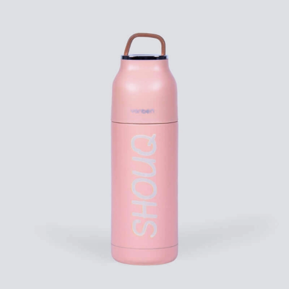 Picture of Pink Vacuum Water Bottle - 350ml (With Name Printing Option)