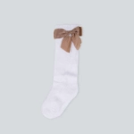 Picture of Pair Of White Ribbon Socks For Girls