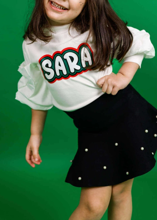 Picture of White Puffy Top For Girls