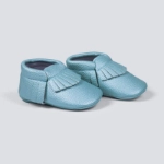 Picture of Turquoise Soft Leather Shoes For Babies (With Name Printing Option)
