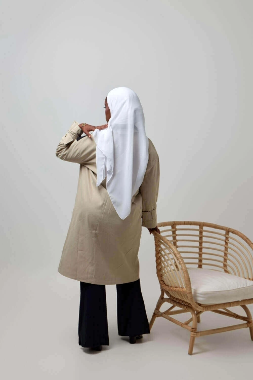 Picture of Black And Beige Coat For Women