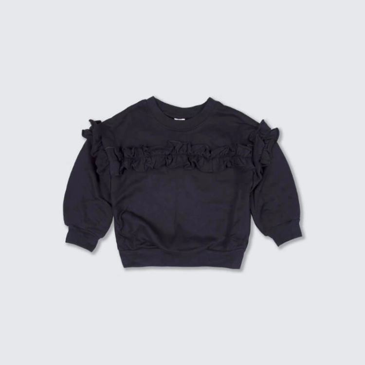 Picture of Black Sweater Cut Top For Girls