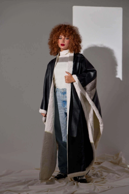 Picture of Black Snakeskin Winter Leather Furwa For Women (With Name Embroidery Option)