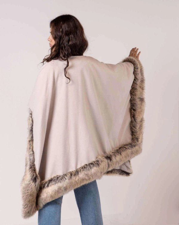 Picture of Beige Fur Eskimo Cape For Women (With Name Embroidery Option)