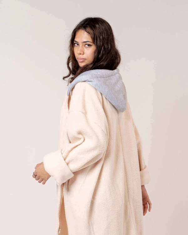 Picture of Beige Teddy Long Coat For Women