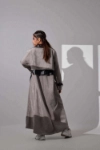 Picture of Long White Valor Jacket With Leather For Women