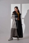 Picture of Long White Valor Jacket With Leather For Women