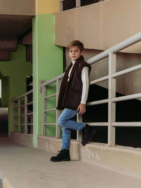 Picture of Multi-Color Leather Vest For Kids